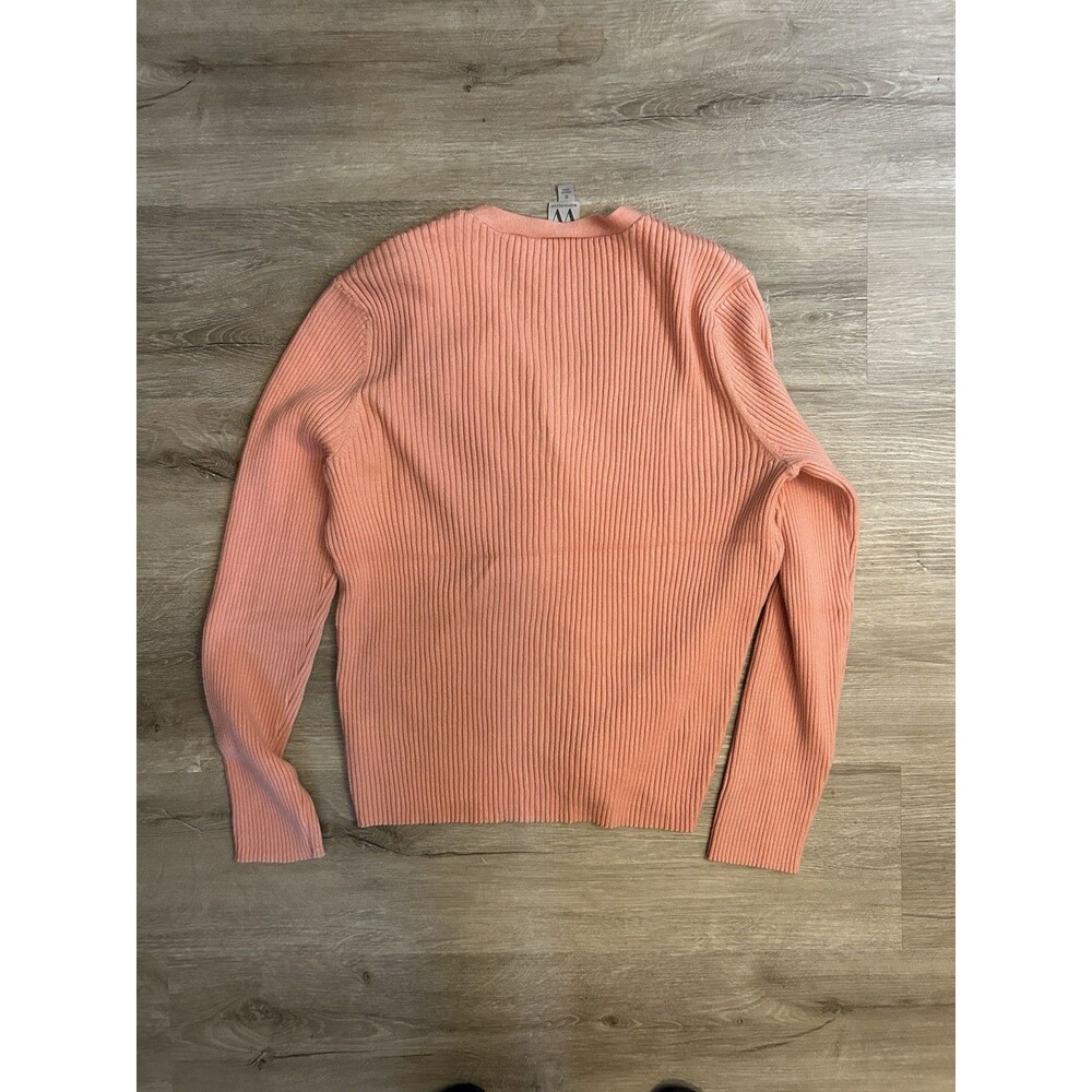 Worthington Peach Ribbed Button Front Cardigan Sweater Women’s 1X Soft Chic - Picture 10 of 13